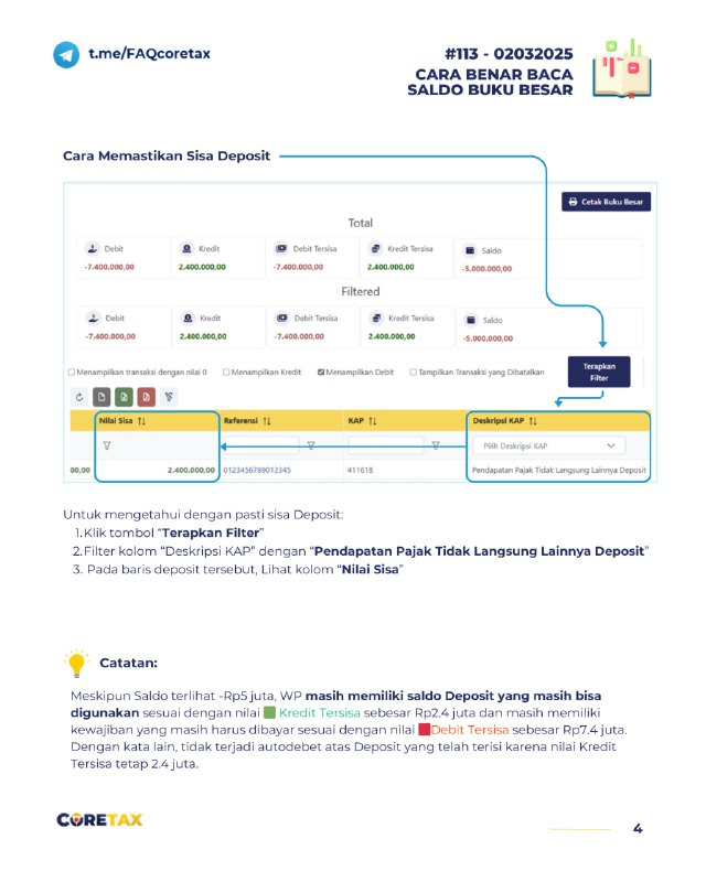 113.c. Cara Memastikan Sisa Deposit#Pembayaran