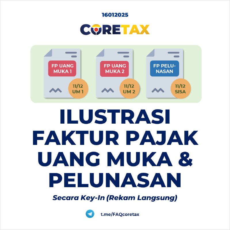 42. Bagaimana cara pembuatan Faktur Pajak Uang Muka dan Pelunasan di Coretax?#eFaktur#UangMuka #PelunasanDiupdate 01 Mei 2025Sistem Coretax memperkenalkan konsep baru dalam pembuatan Faktur Pajak Uang Muka dan Pelunasan:  ### 🧠 Konsep Dasar: