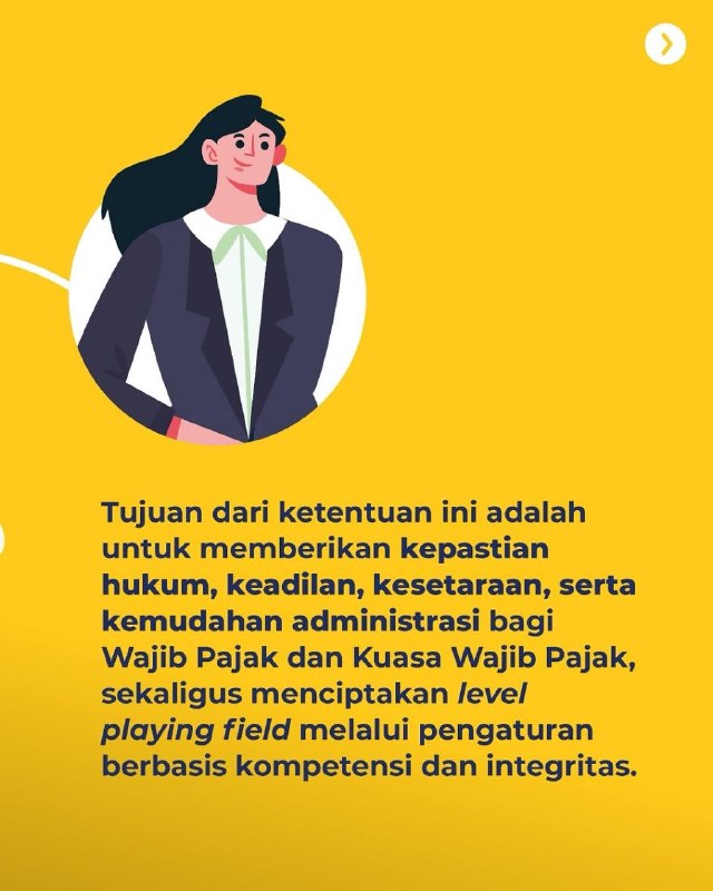 #KawanPajak kini lebih mudah dalam menunjuk kuasa wajib pajak. Dengan PMK terbaru ini, wajib pajak dapat menunjuk kuasa dengan Surat Kuasa Khusus, baik konsultan, keluarga, dan pihak lain yang sesuai ketentuan. Adapun ketentuan PMK ini juga mengatur pihak lain yang pernah bertugas di Kemenkeu harus lebih dulu memenuhi masa jeda selama 5 tahun. Yuks, simak info selengkapnya pada infografis berikut—t.me/FAQcoretax#KawanPajak kini lebih mudah dalam menunjuk kuasa wajib pajak. Dengan PMK terbaru ini, wajib pajak dapat menunjuk kuasa dengan Surat Kuasa Khusus, baik konsultan, keluarga, dan pihak lain yang sesuai ketentuan. Adapun ketentuan PMK ini juga mengatur pihak lain yang pernah bertugas di Kemenkeu harus lebih dulu memenuhi masa jeda selama 5 tahun. Yuks, simak info selengkapnya pada infografis berikut—t.me/FAQcoretax