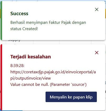 #InfoPenangananKendala Atas kendala saat klik icon pensil dalam Faktur Pajak Keluaran yang nomor identitas pembelinya menggunakan NATIONAL ID: data isian faktur kosong, seperti kode transaksi, tanggal, dan identitas pembeli setelah simpan konsep.Atas hal ini sedang dalam penanganan. Mohon menunggu kabar selanjutnya.—t.me/FAQcoretax