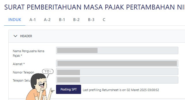 Tentang lahirnya tombol PostingDi induk SPT Masa PPNKemarin siang tombol posting muncul di induk SPT tapi saya coba belum bisa digunakan, kabarnya masih defectSore/malam kemarin sudah mulai ada laporan udah bisa digunakanHari ini saya coba sendiri, data PK/PM yang tidak sinkron dengan isi SPT, setelah klik tombol posting di Induk. Berhasil, isian lampiran dan induk sudah lengkap.Dicoba ya. Kita sensus abis ini apakah kendala prepopulated data faktur dengan SPT sudah sesuai atau tidak.Sambil menunggu info dari pusat.Terima kasih—t.me/FAQcoretax  💬 Diskusi konsulgabjatim1
