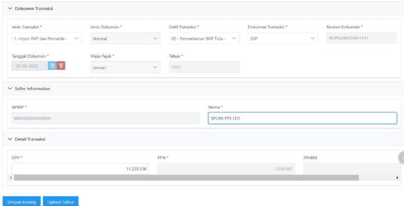 #updateinfo  Untuk pengkreditan pembayaran PPN atas BKPTB/JLN, setelah get data dari menu 