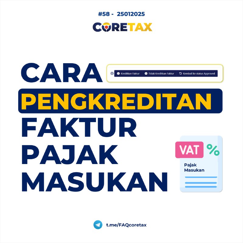 58. Bagaimana cara mengkreditkan atau tidak mengkreditkan Faktur Pajak Masukan (Bukan Dokumen Tertentu Pajak Masukan)? Bagaimana bila terdapat pajak masukan yang belum dapat dikonfirmasi atau faktur pajak yang kami yakini bukan transaksi kami?  #eFaktur  #Pengkreditan Mekanisme Pengkreditan Faktur Pajak Masukan di Coretax bagi PKP:  