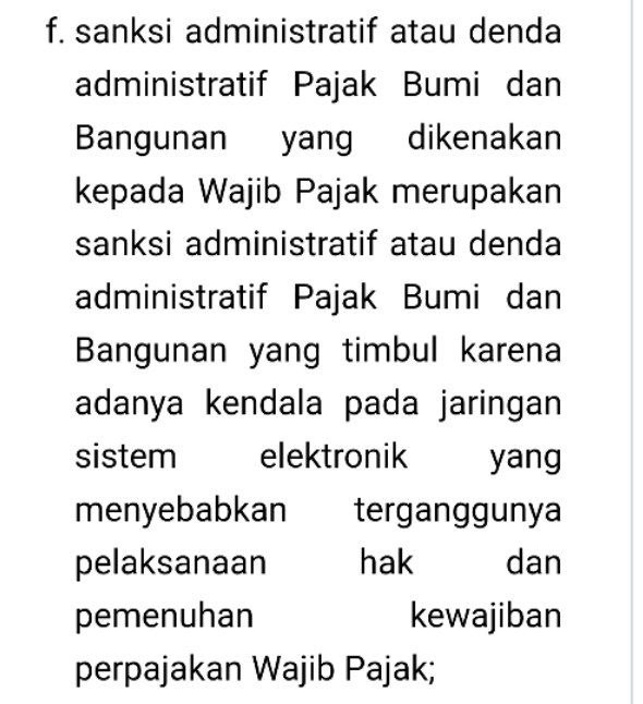 172. Terkait downtime Coretax, apakah ada kompensasi atas sanksi?Silakan merujuk pada hak mengajukan penghapusan sanksi yang sudah diatur di PMK 118 Tahun 2024.Sesuai Pasal 27 ayat 3 huruf f PMK 118, salah satu alasan diberikan penghapusan adalah kendala jaringan/gangguan yang menyebabkan terganggungnya pelaksanaan hak dan pemenuhan kewajiban perpajakan.Info terkait permohonan sanksi tersebut, silakan baca resumenya di sini 