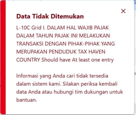 #SolusiSementaraSubmit SPT Tahunan PPh Badan dengan Error Data Tidak Ditemukan L-10C Grid I.Terdapat notifikasi 