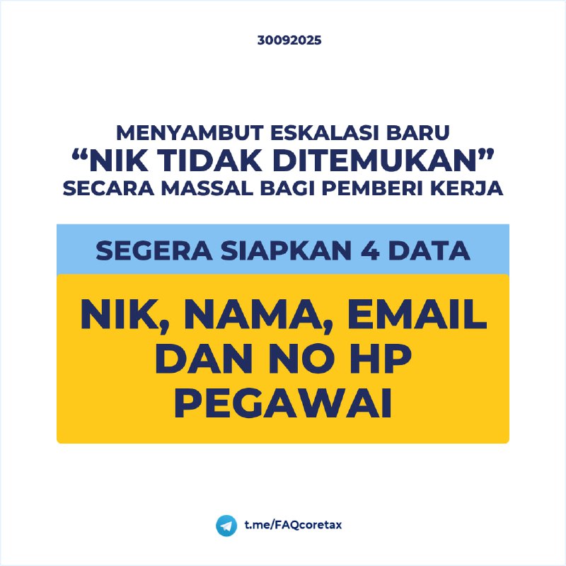 #SolusiMassalNPWPSementara ✨Para pemberi kerja/pemotong PPh 21, ada kabar baik.👉 Sesuai FAQ 144, Bukti Potong A1 di masa pajak akhir (Desember) tidak bisa dibuat oleh pemberi kerja jika histori penghasilan pegawai masih pakai NPWP Sementara/Tampungan. Solusi memang hanya:- Batalkan BPMP lama yang pakai NPWP Sementara.- Buat ulang BPMP dengan NIK valid → baru A1 bisa otomatis ditarik.📌 Artinya:- Pegawai tetap perlu didaftarkan di Coretax, minimal lewat 