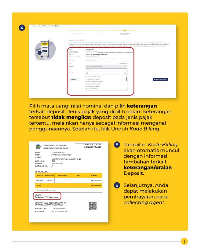 122. Saat membuat kode billing Deposit, terdapat pilihan keterangan Deposit. Apakah artinya mengikat?#Pembayaran  Tidak mengikat, karena:✅ Sesuai prinsipnya, Deposit adalah pembayaran yang belum terikat jenis pajak tertentu, sehingga masih dapat digunakan untuk jenis pajak apapun.✅ Keterangan tambahan hanya informasi untuk mempermudah identifikasi pembayaran.🧠 Contoh kasus:
