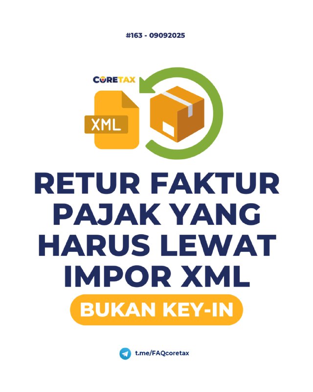 #eFaktur #NotaRetur163. Saat coba retur faktur pajak, terkadang terdapat kendala saat membuat dengan nota retur secara langsung (key-in) di Coretax, bagaimana solusinya?Tidak semua retur dapat dilakukan secara key-in. Perlu diketahui bahwa cara membuat Nota Retur FP masukan di Coretax oleh Pembeli ada 2 cara: Key-In atau XML.🅰️ Key In (Manual Input)