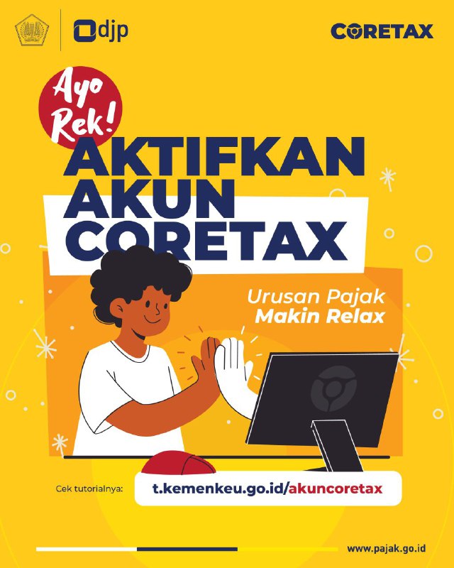 #ReminderBukan jamannya EFIN EFIN lagiKarena EFIN di DJP OnlineDan tahun depan ga pakai DJP online, tapi CoretaxYuk rame rame saling ngingatin satu sama lain, biar lancar SPT Tahunan Orang Pribadinya awal tahun depan.Ingatin ortunya, sahabatnya, rekan kerjanya. Semuanya bisa online kok.Segera aktivasi Akun Coretax yes!Panduannya ada di sini: t.kemenkeu.go.id/akuncoretaxKalau ada pertanyaan terkait ini. Silakan komen aja..--t.me/FAQcoretax