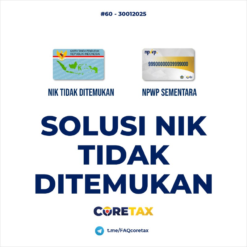 60. Apakah NIK yang sudah valid secara Dukcapil tetapi belum padan NPWP/Registrasi Coretax bisa dibuatkan Bukti Potong PPh 21/Unifikasi Coretax?  #eBupot21