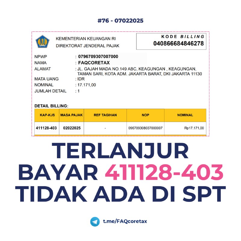 76. Bagaimana bila saya terlanjur membayar PPh Final Sewa Tanah Bangunan melalui Pembayaran Kode Billing Mandiri, namun ternyata tidak terdeteksi di SPT? Berdasarkan FAQ 75 ini, untuk transaksi Sewa Tanah dan/atau Bangunan seharusnya dilakukan pembuatan Bukti Potong terlebih dahulu, apa solusinya? #eBupotUnifikasi #Pembayaran