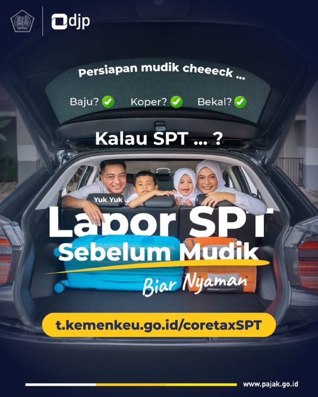 Jadwal Operasional Kantor Pajak:🚫 18 - 24 Maret 2026: Layanan tatap muka di Kantor Pajak ditutup sehubungan dengan Libur Nasional & Cuti Bersama Nyepi dan Idulfitri.✅ 25 Maret 2026: Kantor Pajak kembali membuka layanan tatap muka.Selama periode libur tersebut, Kawan Pajak tetap bisa lapor SPT secara mandiri dan online melalui coretaxdjp.pajak.go.id. Butuh panduan selengkapnya? Langsung aja meluncur ke t.kemenkeu.go.id/coretaxSPT.—t.me/FAQcoretaxJadwal Operasional Kantor Pajak:🚫 18 - 24 Maret 2026: Layanan tatap muka di Kantor Pajak ditutup sehubungan dengan Libur Nasional & Cuti Bersama Nyepi dan Idulfitri.✅ 25 Maret 2026: Kantor Pajak kembali membuka layanan tatap muka.Selama periode libur tersebut, Kawan Pajak tetap bisa lapor SPT secara mandiri dan online melalui coretaxdjp.pajak.go.id. Butuh panduan selengkapnya? Langsung aja meluncur ke t.kemenkeu.go.id/coretaxSPT.—t.me/FAQcoretax