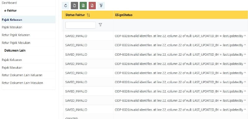 #InfoPenangananKendalaAtas error Saved_Invalid dengan status ESignStatus 