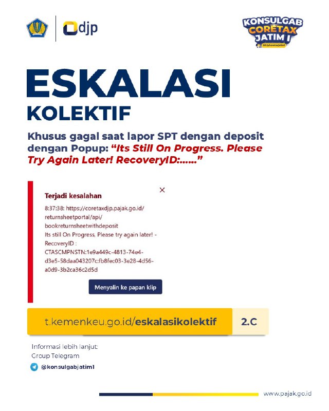 [ESKALASI KOLEKTIF]🧾 Form ini merupakan alternatif selain tiket ke KPP/Live Chat:Khusus submit SPT dengan deposit yang gagal dengan keterangan 