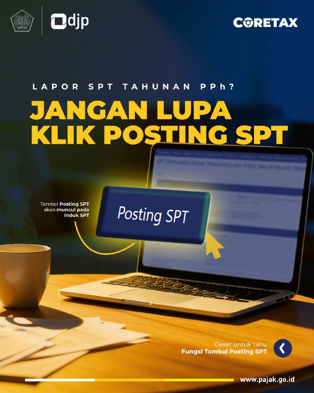 🟦 Tombol Posting SPTPastikan diklik saat mengisi SPT Tahunan. ✅🔄 Fitur Posting SPT sangat membantu untuk:- Menarik dan memutakhirkan data secara otomatis- Daftar harta- Daftar utang- Susunan keluarga- Bukti potong- Riwayat pembayaran pajak (termasuk angsuran)📌 Seluruh data tersebut akan ditarik sesuai yang sudah terekam di sistem.⚠️ Perlu diperhatikan:Data hasil posting yang sudah terlanjur dihapus atau diubah  ➡️ tidak dapat dikembalikan secara otomatis (tidak ada undo).🛠 Jika ingin mengembalikan data seperti semula, atau terjadi kendala seperti:- Upload file XML ganda- Data hasil posting tidak sesuai👉 Solusinya:- Hapus konsep SPT yang sedang dikerjakan- Buat konsep SPT baru- Klik kembali Tombol Posting SPT📝 Sebelum kirim SPT:- Teliti kembali seluruh isian- Jika masih ada yang kurang pas, data tetap bisa diedit manual- Sepanjang sesuai ketentuan pelaporan SPT:  ✅ benar  ✅ lengkap  ✅ jelas📚 Sumber: instagram.com/DitjenPajakRI—t.me/FAQcoretax🟦 Tombol Posting SPTPastikan diklik saat mengisi SPT Tahunan. ✅🔄 Fitur Posting SPT sangat membantu untuk:- Menarik dan memutakhirkan data secara otomatis- Daftar harta- Daftar utang- Susunan keluarga- Bukti potong- Riwayat pembayaran pajak (termasuk angsuran)📌 Seluruh data tersebut akan ditarik sesuai yang sudah terekam di sistem.⚠️ Perlu diperhatikan:Data hasil posting yang sudah terlanjur dihapus atau diubah  ➡️ tidak dapat dikembalikan secara otomatis (tidak ada undo).🛠 Jika ingin mengembalikan data seperti semula, atau terjadi kendala seperti:- Upload file XML ganda- Data hasil posting tidak sesuai👉 Solusinya:- Hapus konsep SPT yang sedang dikerjakan- Buat konsep SPT baru- Klik kembali Tombol Posting SPT📝 Sebelum kirim SPT:- Teliti kembali seluruh isian- Jika masih ada yang kurang pas, data tetap bisa diedit manual- Sepanjang sesuai ketentuan pelaporan SPT:  ✅ benar  ✅ lengkap  ✅ jelas📚 Sumber: instagram.com/DitjenPajakRI—t.me/FAQcoretax