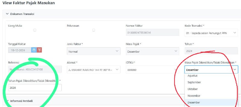 Silakan Tahun dan Masa Pajak Pengkreditan disesuaikan, misal: Tahun Pajak 2025, Masa Pajak Februari