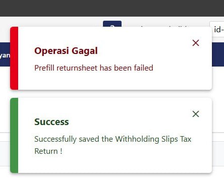 #InfoPenangananKendala Tim Teknis PSIAP telah meneruskan kendala Operasi Gagal prefiling SPT yang tidak memiliki tombol posting, seperti SPT Masa Unifikasi dan SPT Masa PPN Put, dengan notifikasi 'Prefill Returnsheet has been failed', kepada pengembang.Silakan menunggu kabar berikutnya dan dicoba berkala.—t.me/FAQcoretax