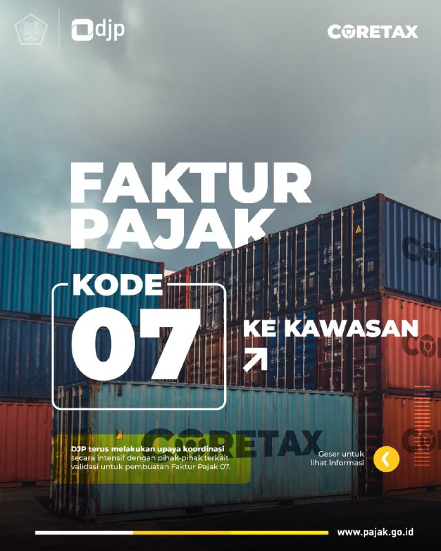 51. Bagaimana cara pengisian Nomor Dokumen pada isian Faktur Pajak kode FP 07 atas Penyerahan ke Kawasan Berikat, Kawasan Bebas atau Kawasan Ekonomi Khusus?#eFaktur #Kode07  Faktur Pajak (FP) Kode 07 adalah faktur pajak untuk penyerahan BKP/JKP yang mendapatkan fasilitas tidak dipungut, seperti ke penyerahan kawasan tertentu antara lain: Kawasan Berikat, Kawasan Bebas, atau Kawasan Ekonomi Khusus (KEK). 🚛 Kawasan Berikat :