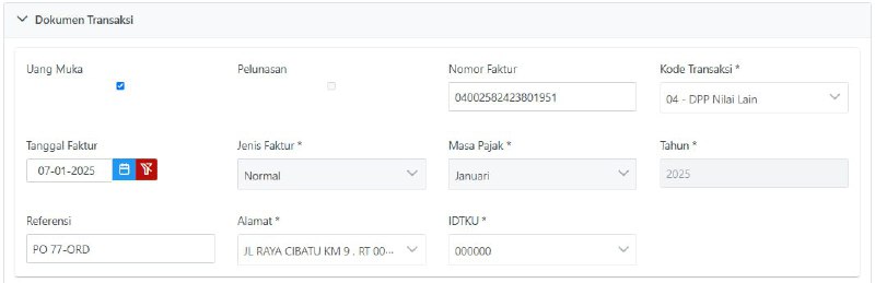 #UangMuka Kedua:Ilustrasi Perekaman FP Uang Muka Kedua dan Cetakan PDFTahapan Pembayaran Kedua: 1 jutaPada baris uang muka diisi 11/12 x 1 juta: 916 ratusan- Pada baris uang muka isi 1 jutaPenjelasan: 