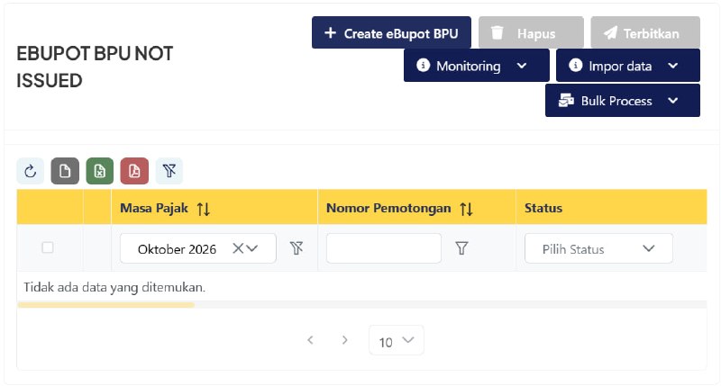 #InfoPenyelesaianKendalaAtas kendala yang muncul di menu ebupot (tombol create/impor data di menu belum terbit dan tombol aksi view-edit-download pdf di menu telah terbit) sudah deploy fixing. Silakan lakukan CCI Lo Li untuk merefresh data front-end.--t.me/FAQcoretax