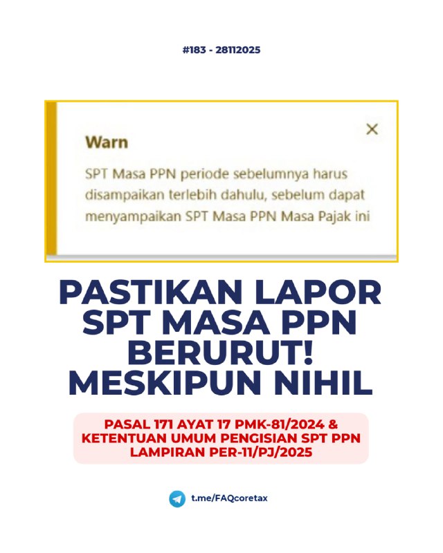 #eFaktur #SPTPPN 183. Arti Peringatan Saat Lapor SPT Masa PPN: