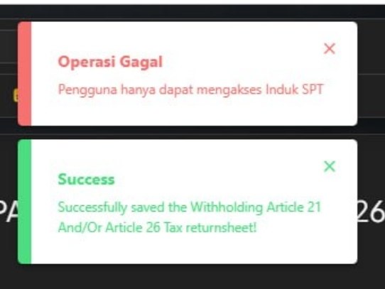 Reminder FAQ255 barusan diangkat karena banyak keluhan dari WP yang sudah impersonate sebagai PIC namun saat buka SPT Induk 21 muncul warning sesuai gambar, dengan keterangan 