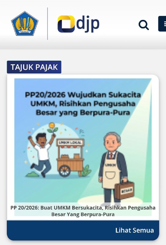 Telah terbit menjadi Tajuk di pajak.go.id