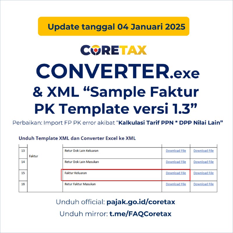 24. Import XML Faktur Pajak Keluaran gagal dengan keterangan 