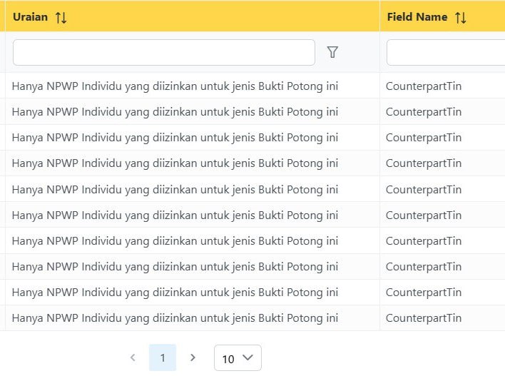 #infoErrorAtas kendala yang muncul terkait CounterpartTIN saat buat BPMP dan BP21 atas NIK yang tidak terdaftar NPWP, dengan notifikasi: