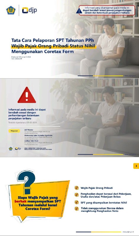 #CoretaxformNantikan besok! Menunya akan muncul di modul SPT > Coretax FormUnduh panduan penggunaannya di pajak.go.id/lapor-tahunan atau unduh di sini--t.me/FAQcoretax#CoretaxformNantikan besok! Menunya akan muncul di modul SPT > Coretax FormUnduh panduan penggunaannya di pajak.go.id/lapor-tahunan atau unduh di sini--t.me/FAQcoretax