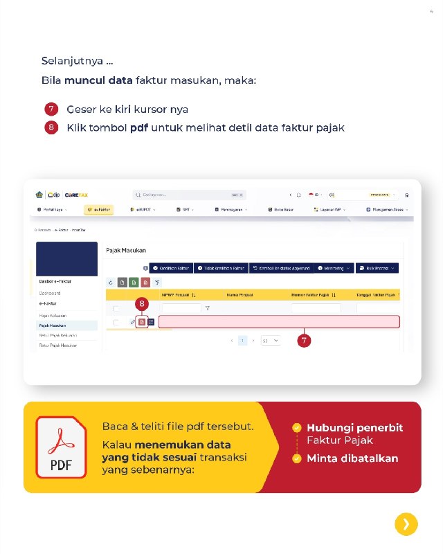 #FakturPajak #Coretax #BuktiPotong #PengaduanDJP254. KOK ADA FAKTUR PAJAK ATAS NAMA SAYA, PADAHAL NGGAK PERNAH TRANSAKSI?Pernah kaget tiba-tiba nemu data Faktur Pajak atau Bukti Potong atas nama dan NPWP Anda, padahal merasa nggak pernah beli barang atau melakukan transaksi tersebut? Kabar baiknya, sekarang seluruh data Faktur Pajak dan Bukti Potong pajak memang sudah terintegrasi penuh di Coretax DJP. Artinya, sistem yang baru ini bikin transaksi jauh lebih transparan. Anda bisa dengan mudah memantau dan mengecek sendiri apakah data yang tercatat di sistem benar-benar sesuai dengan transaksi riil Anda.❓ LALU, BAGAIMANA JIKA MENEMUKAN DATA YANG TIDAK SESUAI / FIKTIF?Jangan panik, segera lakukan 2 langkah penyelesaian berikut:1️⃣ Konfirmasi ke Pihak PenerbitSegera hubungi perusahaan atau pihak lawan transaksi yang menerbitkan Faktur Pajak/Bukti Potong tersebut. Sampaikan bahwa Anda tidak pernah melakukan transaksi, lalu minta mereka untuk segera MEMBATALKAN dokumen tersebut di sistem. (Bisa jadi ini hanya human error atau salah ketik NPWP).2️⃣ Laporkan ke Kanal Pengaduan DJPJika pihak penerbit sulit dihubungi, tidak kooperatif, atau Anda curiga ada indikasi kesengajaan penyalahgunaan identitas, jangan didiamkan. Segera sampaikan pengaduan resmi melalui kanal pengaduan DJP (seperti Kring Pajak 1500200, email ke pengaduan@pajak.go.id, atau datang ke KPP terdekat) agar segera ditindaklanjuti.Yuk, biasakan cek profil dan data perpajakan Anda di Coretax secara berkala. Karena mencegah penyalahgunaan data akan selalu lebih baik daripada repot memperbaikinya nanti. --t.me/FAQcoretax#FakturPajak #Coretax #BuktiPotong #PengaduanDJP254. KOK ADA FAKTUR PAJAK ATAS NAMA SAYA, PADAHAL NGGAK PERNAH TRANSAKSI?Pernah kaget tiba-tiba nemu data Faktur Pajak atau Bukti Potong atas nama dan NPWP Anda, padahal merasa nggak pernah beli barang atau melakukan transaksi tersebut? Kabar baiknya, sekarang seluruh data Faktur Pajak dan Bukti Potong pajak memang sudah terintegrasi penuh di Coretax DJP. Artinya, sistem yang baru ini bikin transaksi jauh lebih transparan. Anda bisa dengan mudah memantau dan mengecek sendiri apakah data yang tercatat di sistem benar-benar sesuai dengan transaksi riil Anda.❓ LALU, BAGAIMANA JIKA MENEMUKAN DATA YANG TIDAK SESUAI / FIKTIF?Jangan panik, segera lakukan 2 langkah penyelesaian berikut:1️⃣ Konfirmasi ke Pihak PenerbitSegera hubungi perusahaan atau pihak lawan transaksi yang menerbitkan Faktur Pajak/Bukti Potong tersebut. Sampaikan bahwa Anda tidak pernah melakukan transaksi, lalu minta mereka untuk segera MEMBATALKAN dokumen tersebut di sistem. (Bisa jadi ini hanya human error atau salah ketik NPWP).2️⃣ Laporkan ke Kanal Pengaduan DJPJika pihak penerbit sulit dihubungi, tidak kooperatif, atau Anda curiga ada indikasi kesengajaan penyalahgunaan identitas, jangan didiamkan. Segera sampaikan pengaduan resmi melalui kanal pengaduan DJP (seperti Kring Pajak 1500200, email ke pengaduan@pajak.go.id, atau datang ke KPP terdekat) agar segera ditindaklanjuti.Yuk, biasakan cek profil dan data perpajakan Anda di Coretax secara berkala. Karena mencegah penyalahgunaan data akan selalu lebih baik daripada repot memperbaikinya nanti. --t.me/FAQcoretax