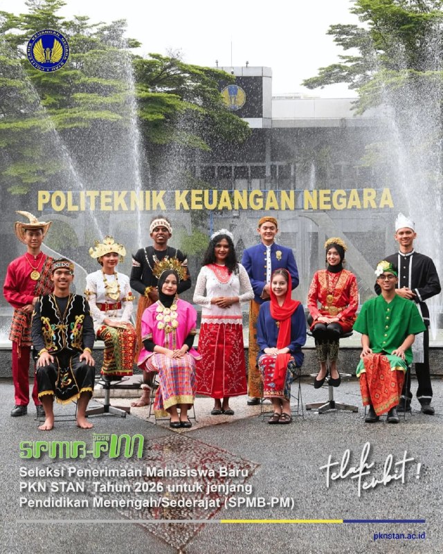 Halo, sobat lulusan SMA/sederajat!Siap jadi mahasiswa PKN STAN? 😉Pengumuman Seleksi Penerimaan Mahasiswa Baru PKN STAN Tahun 2026 untuk Lulusan Jenjang Pendidikan Menengah (SPMB-PM) telah terbit lho rek! ✨Simak pengumuman dan informasi lengkapnya di tautan iki yo rek:1. Informasi penerimaan:pknstan.ac.id/spmb_pm_262. Link Pengumuman:
