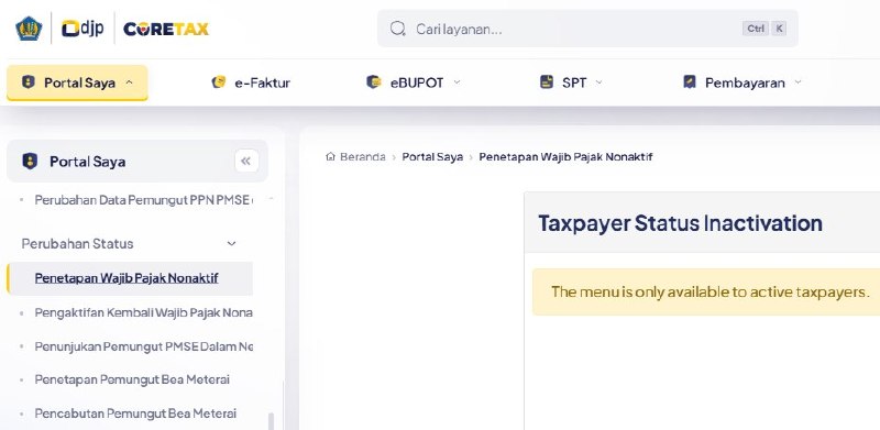 #sekilasinfo Wajib pajak yang ingin mengajukan Penetapan Wajib Pajak Nonaktif, mengalami kendala tidak dapat membuat kasus dengan informasi: 