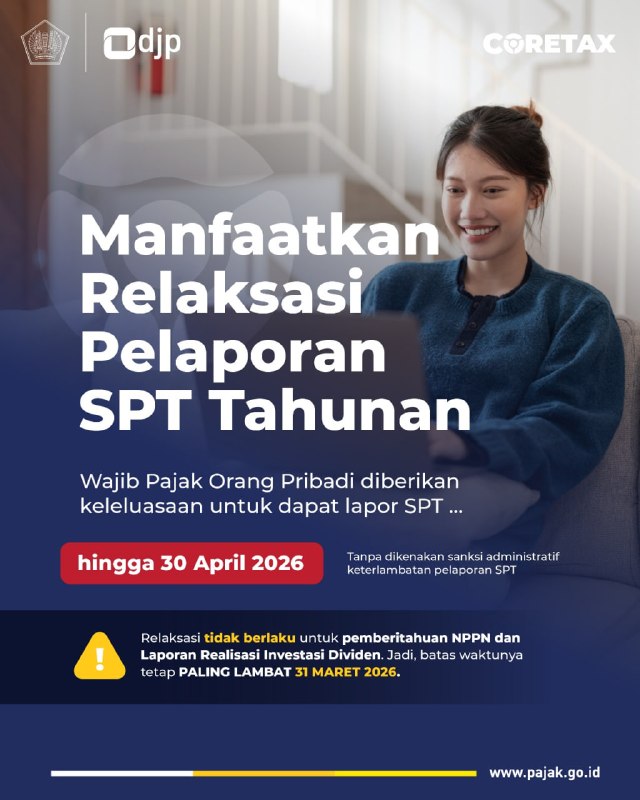 📢 Reminder PentingDiingatkan sekali lagi ya…⏳ Pemberitahuan NPPN dan Laporan Realisasi Investasi Dividen tetap paling lambat 31 Maret 2026.⚠️ Jangan sampai terlewat.📌 Khusus Laporan Realisasi Investasi Dividen:Sebagai langkah antisipasi, sebelum kirim laporan:⬇️ Silakan unduh terlebih dahulu laporan yang sudah ditandatangani dengan klik 