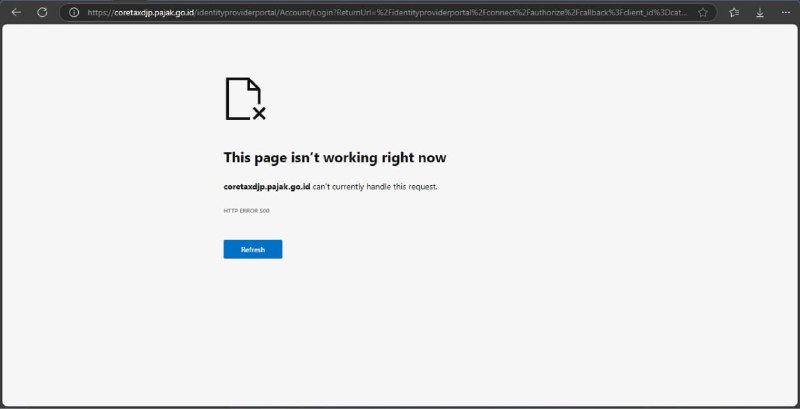 💢 Hari Selasa ini, sejak pagi, Coretax sangat tidak stabil. Tiba tiba lancar. Tiba tiba putih. Tiba tiba isn't working.Atas hal ini kami sudah eskalasikan.Coba berkala, pakai incognito. Semoga berhasil