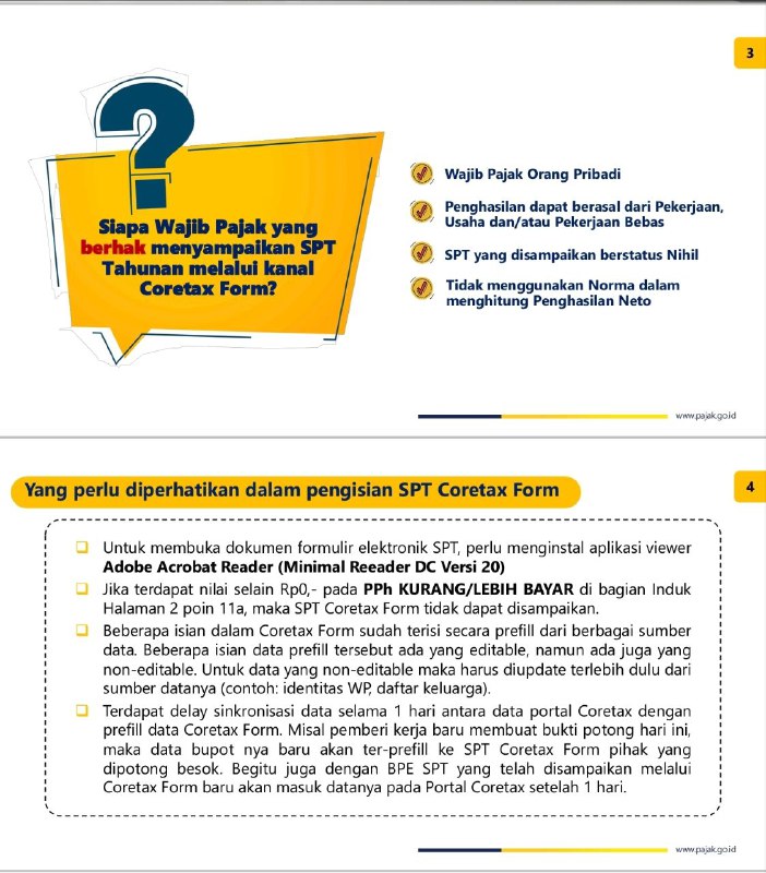 #CoretaxformNantikan besok! Menunya akan muncul di modul SPT > Coretax FormUnduh panduan penggunaannya di pajak.go.id/lapor-tahunan atau unduh di sini--t.me/FAQcoretax#CoretaxformNantikan besok! Menunya akan muncul di modul SPT > Coretax FormUnduh panduan penggunaannya di pajak.go.id/lapor-tahunan atau unduh di sini--t.me/FAQcoretax